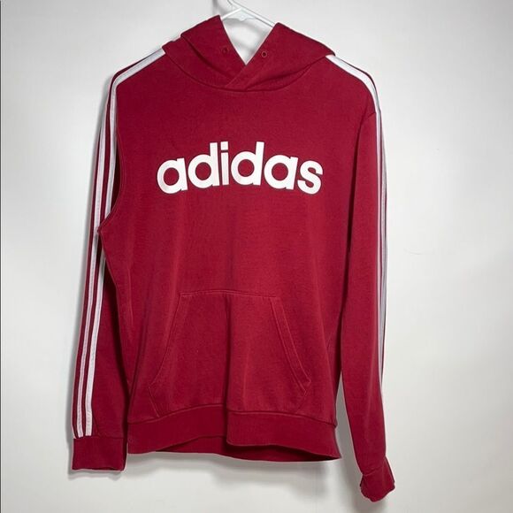 Adidas Red Hoodie with White Logo - Picture 1 of 7